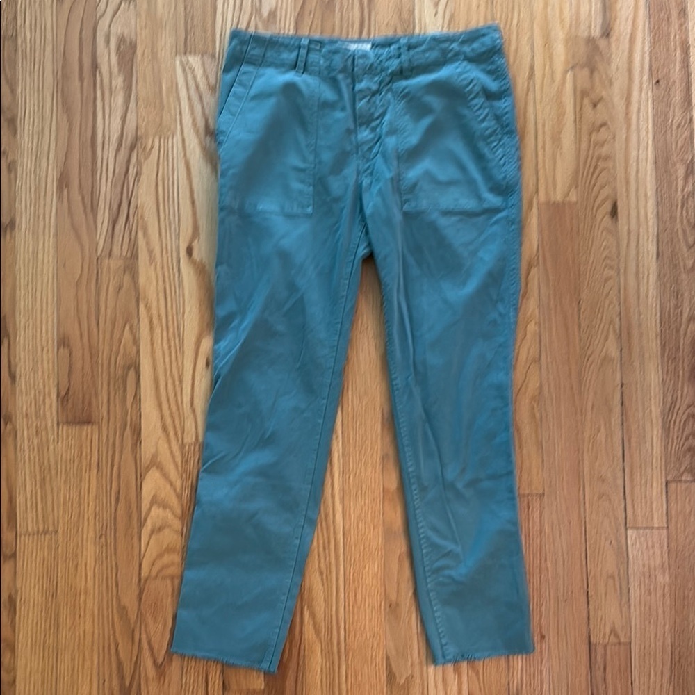 Nili Lotan sz 4 Teal Chinos with pockets zip fly great pre owned condition